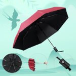 Paraguas Auto Plegable Doble Varilla Resistente al Viento Compacto Duradero Viaje Accesorio de Desplazamiento Tela de Alta Densidad Regalo Portátil para Vacaciones Apertura y Cierre Automático, Fácil para el Desplazamiento Diario Mini Tamaño Compacto, Ligero para Viajar Varillas de Doble Refuerzo - Image 10