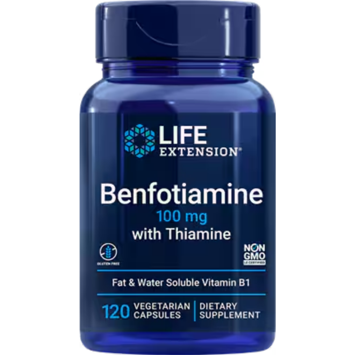 Benfotiamine-with-Thiamine-100-mg-120-capsules-Life-Extension-SQ-IMAGEN-1.png Benfotiamine with Thiamine 100 mg, 120 vegetarian capsules, Healthy glucose metabolism, ultra-bioavailable B1 - Image 1