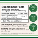Lion's Mane Mushroom Supplement, Double Wood, 500 mg, 120 Capsules - Image 3