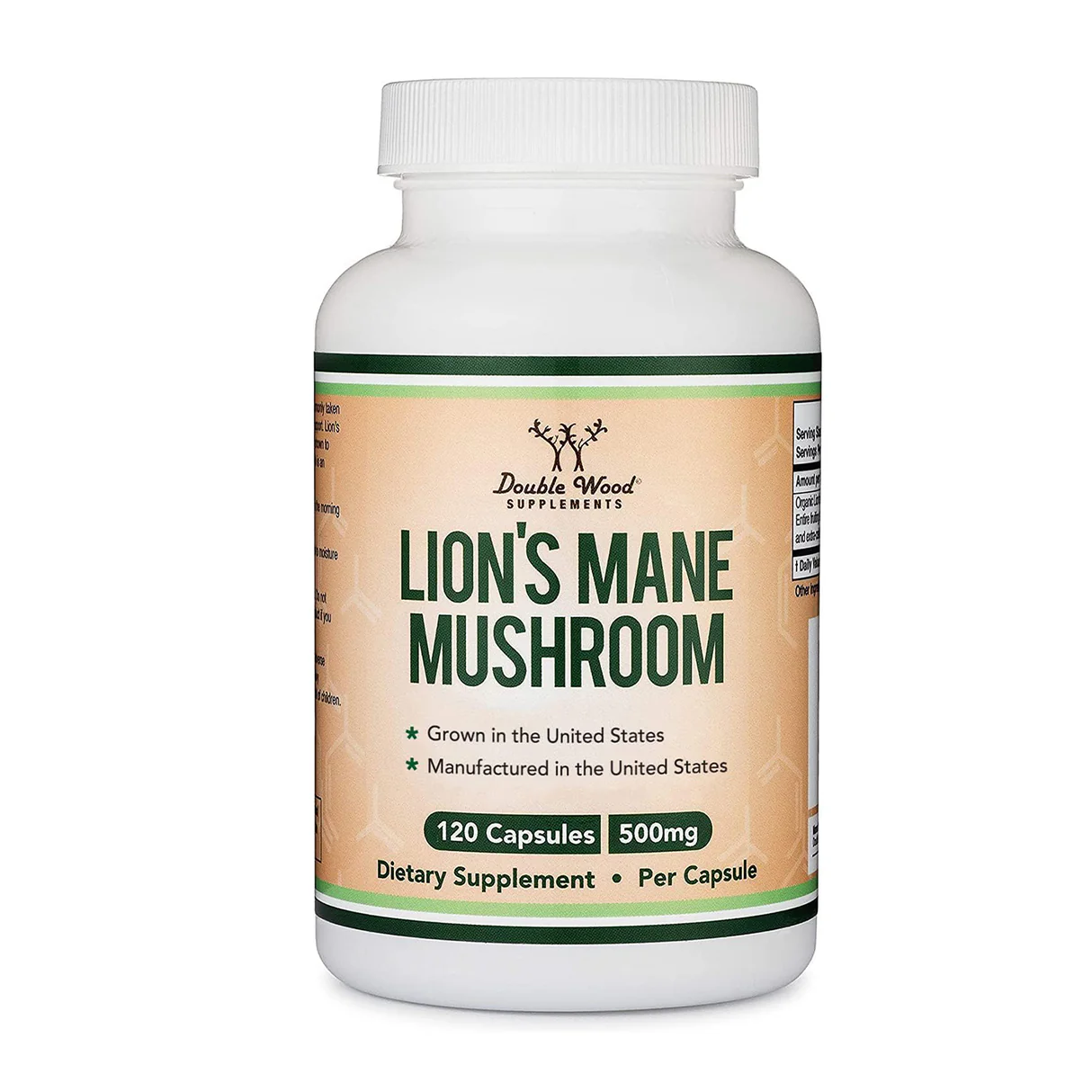 MELENA-DE-LEON-DOUBLE-WOOD-500-MG-120-CAPSULAS.webp Lion's Mane Mushroom Supplement, Double Wood, 500 mg, 120 Capsules - Image 1