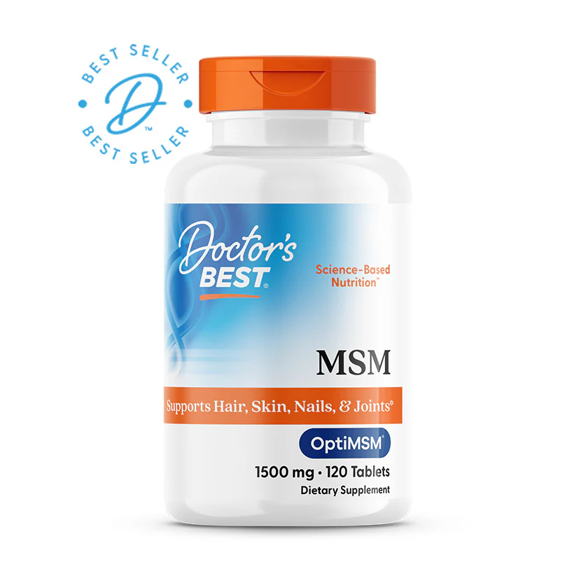 MSM-DOCTORS-BEST-1500-MG-120-TABLETAS-1.webp MSM Supplement, Doctor's Best, MSM with OptiMSM, 1,500 mg, 120 Tablets - Image 1