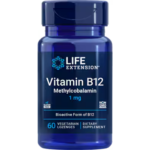Vitamin B12 Methylcobalamin 1 mg, 60 vegetarian lozenges, Energy, brain & nerve support, bioactive, quick-dissolving