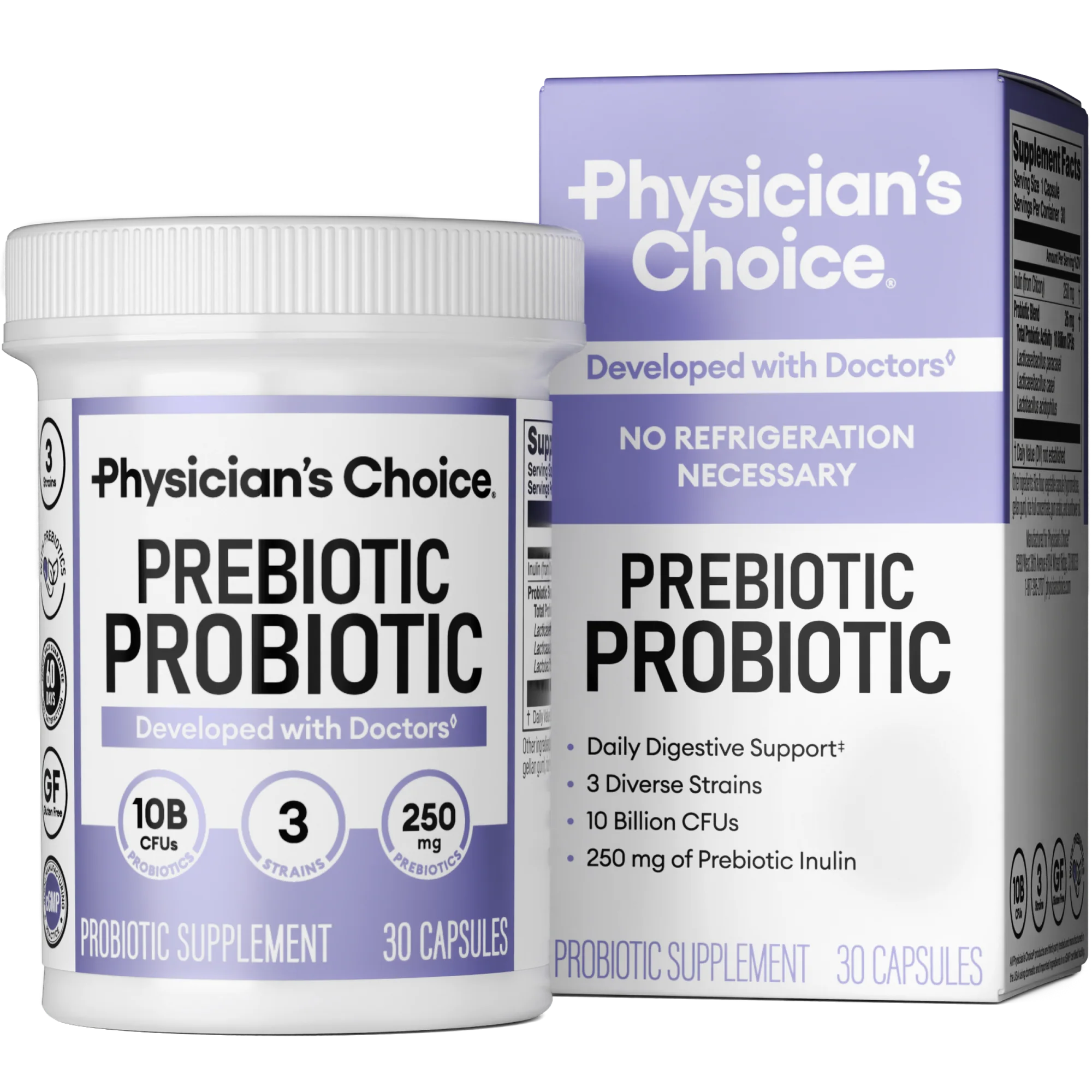PHYSICIANS-CHOICE-PREBIOTICO-PROBIOTICO-250-MG-30-CAPSULAS.webp Prebiotic Probiotic Physician's Choice, 250 mg, 30 Capsules, The power couple of gut health. - Image 1