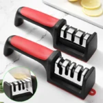 Afilador de cuchillos de 3/4 segmentos, cocina, multifuncional, de mano, piedra de afilar rápido, cuchillo de corte de tres etapas, suministros de cocina - AliExpress 15