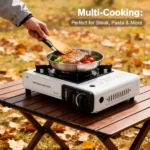 Estufa de gas portátil para exteriores, adecuada para acampar, hacer barbacoas, hacer senderismo, cocinar en el patio trasero y uso doméstico. Anillo cortavientos no incluido. - Image 3