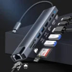 Hub USB 3,0 para ordenador portátil, adaptador para PC, estación de carga PD, RJ45, compatible con HDMI, tarjeta TF/SD, divisor tipo C para portátil - AliExpress 7