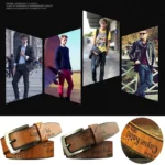Cinturón de cuero vaquero duradero, cinturón informal Vintage con hebilla, bandas para pantalones, cinturón para hombre - AliExpress 200000297 - Image 5