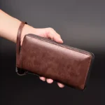 Cartera larga con cremallera para hombre, Cartera de cuero Pu de alta calidad para hombre, bolso de mano de negocios con bloqueo RFID, tarjetero, monedero para hombre - AliExpress 1524 - Image 4