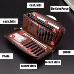 Cartera larga con cremallera para hombre, Cartera de cuero Pu de alta calidad para hombre, bolso de mano de negocios con bloqueo RFID, tarjetero, monedero para hombre - AliExpress 1524