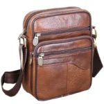 Bolso de Hombro de Cuero Genuino para Hombre, Tamaño Vertical Grande, Estilo Casual y de Negocios, Estilo Coreano, Mochila Cr... - Image 5