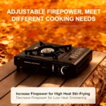 Estufa de gas portátil para exteriores, adecuada para acampar, hacer barbacoas, hacer senderismo, cocinar en el patio trasero y uso doméstico. Anillo cortavientos no incluido. - Image 5