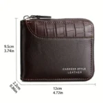 Cartera de cuero para hombre, monedero de lujo para hombre, tarjeteros con cremallera y bolsillo para monedas, billeteras Rfid, regalos para hombre, bolsa de dinero - Image 6