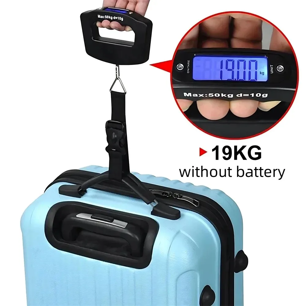 S3e8106b752bc454c995b1d369c9673a4j.webp Báscula portátil Digital con pantalla LCD, herramienta electrónica para colgar equipaje, Maleta de viaje, bolsa de equipaje, herramientas de equilibrio de peso, 110lb/50kg - AliExpress 1524 - Image 1