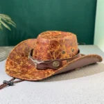 Sombreros de vaquero occidentales de piel sintética para mujeres y hombres, sombreros de vestir vintage para caballero, gorra de jazz estilo Panamá, sombrero para hombre - AliExpress 200000297 - Image 4