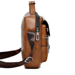 Bolso de mensajero retro para hombre con diseño impermeable, maletín para computadora portátil de gran capacidad para trabajo de oficina, viajes y escuela - Image 4