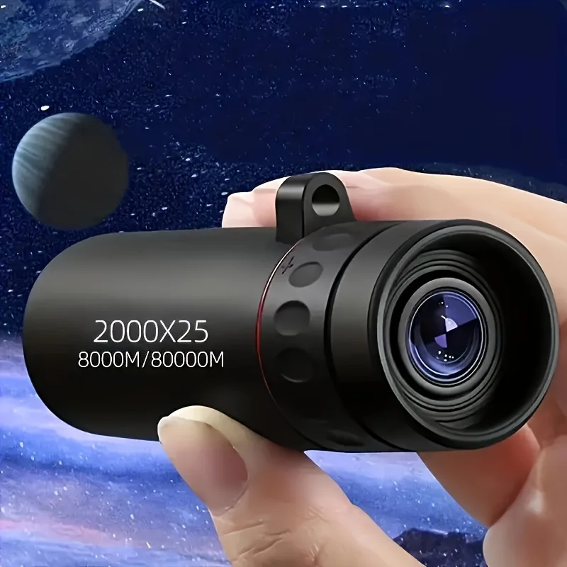 S565b9067baf4485c8b4aad66c8812f2ax.webp Telescopio monocular 2025 2000X25 HD, portátil compacto para viajes, senderismo, pesca, camping, observación de estrellas, conciertos y observación de aves - AliExpress - Image 1