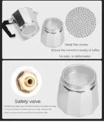 Cafeteras Mocha, cafetera octogonal de aluminio italiano, cafetera, tetera, cafetera portátil - AliExpress 15 - Image 4