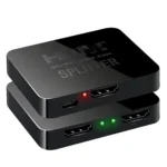 Divisor HDMI 4K 1x2, Distribuidor de Video 1 Entrada 2 Salidas, Amplificador de Señal para Pantalla Dual, Compatible con PC, Monitor, Proyector, Laptop