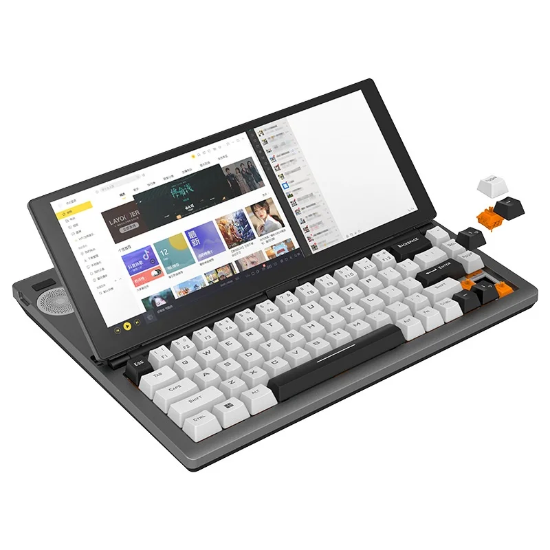 S67ae6c371a2a4cc9a6895cb47f35b3fcT.webp Teclado mecánico para juegos con pantalla táctil de 12,3 pulgadas, 68 teclas, USB, compacto, portátil, con pantalla dividida, para Windows, Mac y Android - AliExpress 7 - Image 1