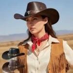Sombrero de vaquero occidental con hebilla de cabeza de toro, sombrero de vaquero retro vintage de piel sintética, sombrero de protección solar para hombres, mujeres, unisex - Image 3