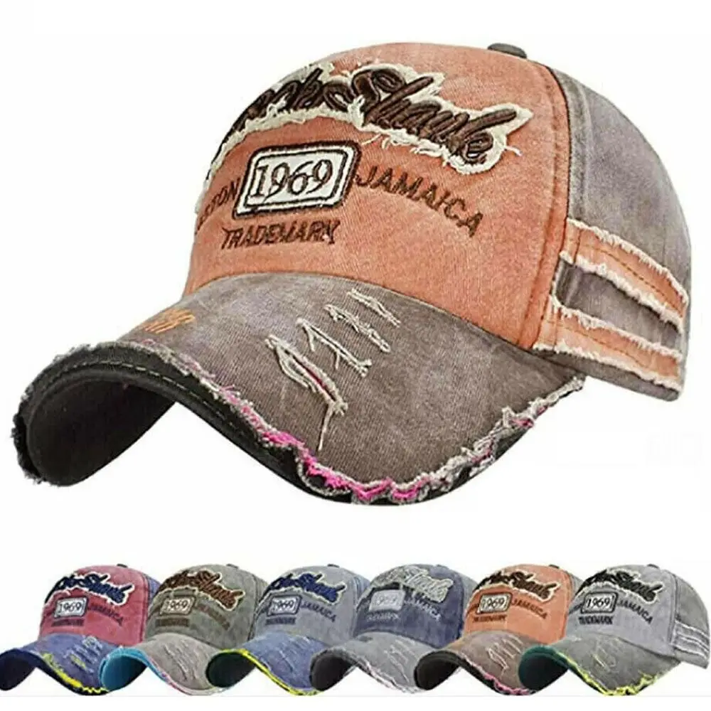 S75a3ac3138614630a55ea77120ec5de2m.webp Sombreros de béisbol ajustables de mezclilla lavada para hombres y mujeres, gorra desgastada, gorras de béisbol bordadas, sombreros de protección solar - AliExpress 200000297 - Image 1