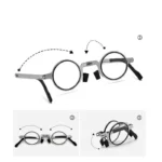 Gafas de lectura HD plegables portátiles, gafas redondas retro ultraligeras para hombres y mujeres - AliExpress 200000297 - Image 5