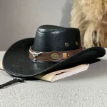 Sombreros de vaquero occidentales de piel sintética para mujeres y hombres, sombreros de vestir vintage para caballero, gorra de jazz estilo Panamá, sombrero para hombre - AliExpress 200000297 - Image 3