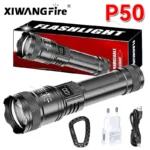 Potentes linternas Led P50 de 2000LM, luz táctica ultrabrillante, focos de emergencia, luz con Zoom telescópico, batería integrada 18650 - AliExpress 39