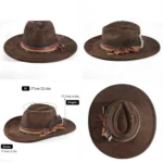 Sombrero Fedora de Gamuza Unisex Estilo Vintage Jazz - Image 6