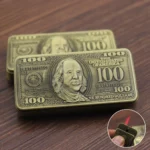 Encendedor de butano de metal en relieve de dólares, encendedor de antorcha recargable de metal a prueba de viento para cigarros, hombres, adultos y adolescentes - AliExpress 15 - Image 4
