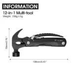 Mini martillo multifunción, alicates para acampar, equipo de supervivencia al aire libre, herramienta plegable, martillo para accesorios de acampada y uso doméstico - AliExpress 1420 - Image 5