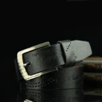 Cinturón con estampado de letras para hombre, diseño de lujo, hebilla ajustable, accesorios casuales de moda, marca táctica, cuero de alta calidad - AliExpress 200000297 - Image 5