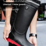 Botas de Lluvia de Tubo Alto y Grueso Estilo Alemán para Hombre, Antideslizantes, para Campismo, Pesca, Protección Contra Mor...