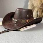 Sombreros de vaquero occidentales de piel sintética para mujeres y hombres, sombreros de vestir vintage para caballero, gorra de jazz estilo Panamá, sombrero para hombre - AliExpress 200000297 - Image 2