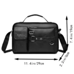 Bolso de mensajero retro para hombre con diseño impermeable, maletín para computadora portátil de gran capacidad para trabajo de oficina, viajes y escuela - Image 2