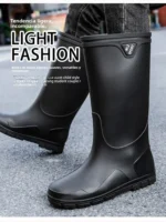 Botas de Lluvia de Tubo Alto y Grueso Estilo Alemán para Hombre, Antideslizantes, para Campismo, Pesca, Protección Contra Mor... - Image 2