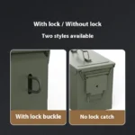 Caja de munición multifunción de acero, caja de seguridad impermeable, almacenamiento de objetos de valor de munición, tornillos de bloqueo de lata bloqueables - AliExpress 34 - Image 4