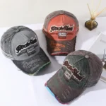 Sombreros de béisbol ajustables de mezclilla lavada para hombres y mujeres, gorra desgastada, gorras de béisbol bordadas, sombreros de protección solar - AliExpress 200000297 - Image 3