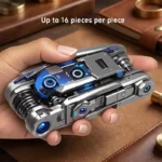 Juego de llaves de tubo 16 en 1, cabezal giratorio antideslizante, acero inoxidable duradero para reparación de automóviles en el hogar, herramienta Universal fácil y multifuncional