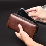 Cartera larga con cremallera para hombre, Cartera de cuero Pu de alta calidad para hombre, bolso de mano de negocios con bloqueo RFID, tarjetero, monedero para hombre - AliExpress 1524 - Image 6