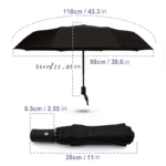 Paraguas Auto Plegable Doble Varilla Resistente al Viento Compacto Duradero Viaje Accesorio de Desplazamiento Tela de Alta Densidad Regalo Portátil para Vacaciones Apertura y Cierre Automático, Fácil para el Desplazamiento Diario Mini Tamaño Compacto, Ligero para Viajar Varillas de Doble Refuerzo - Image 3