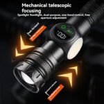 Linterna de carga portátil multifuncional con zoom de alta luminosidad para exteriores, IP44, con caja de alta gama, estroboscopio de luz fuerte y zoom telescópico, linterna magnética, batería de ultra larga duración para exteriores, luz de trabajo COB, luz lateral multifuncional - Image 5