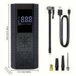 Compresor de aire inflador de neumáticos portátil, bomba para neumáticos de coche de 150 PSI con manómetro, LED, bomba inteligente inalámbrica de un toque 3x más rápida, apta para coches, motocicletas, bicicletas, pelotas, etc. - Image 6