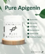 Apigenin Supplement, DoNotAge, 60 Capsules, Apigenin supplement commonly used in research exploring cellular signalling pathways, including CD38 regulation and NAD+ metabolism, supporting cellular health and longevity mechanisms. - Image 2