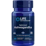 Optimized Ashwagandha 60 vegetarian capsules, Promotes a healthy response to stress, Don’t let stress weigh you down.