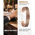 Juego de 2 pulseras de cobre magnéticas ajustables, unisex, con diseño de cierre, regalo de joyería para el Día de San Valentín - Image 4