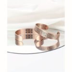Juego de 2 pulseras de cobre magnéticas ajustables, unisex, con diseño de cierre, regalo de joyería para el Día de San Valentín - Image 7
