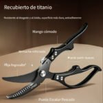 Tijeras de Cocina Profesionales Duraderas - Tijeras de Chef de Acero Inoxidable Afiladas con Hojas de Precisión, Agarre Antideslizante - Ideales para Cocinar, Asar a la Parrilla, Aves, Carne y Verduras - Adecuadas Tanto para Cocinas Comerciales Como Domésticas - Diseño Fácil de Limpiar - Image 2