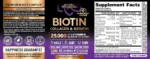 Biotin Vitamins with Collagen & Keratin Supplement, Nutra Harmony, 25000 mg, 60 Capsules - Image 2