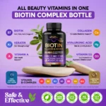 Biotin Vitamins with Collagen & Keratin Supplement, Nutra Harmony, 25000 mg, 60 Capsules - Image 5